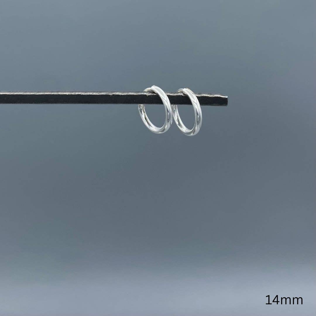 Sterling Silver Endless Hoops, 16mm