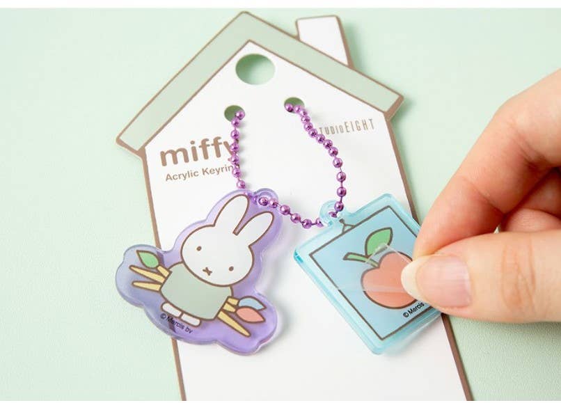Miffy Acrylic Keychain, Purple