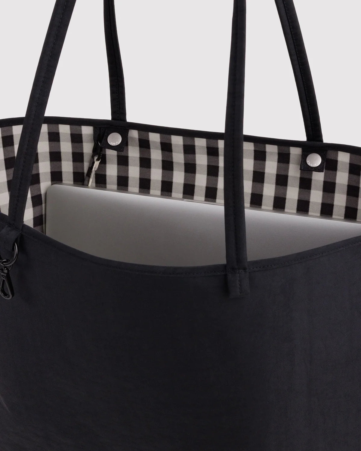 Large Nylon Reversible Tote, Black Mix