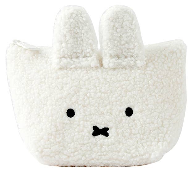 Miffy Face Fuzzy Cozy Pouch, White