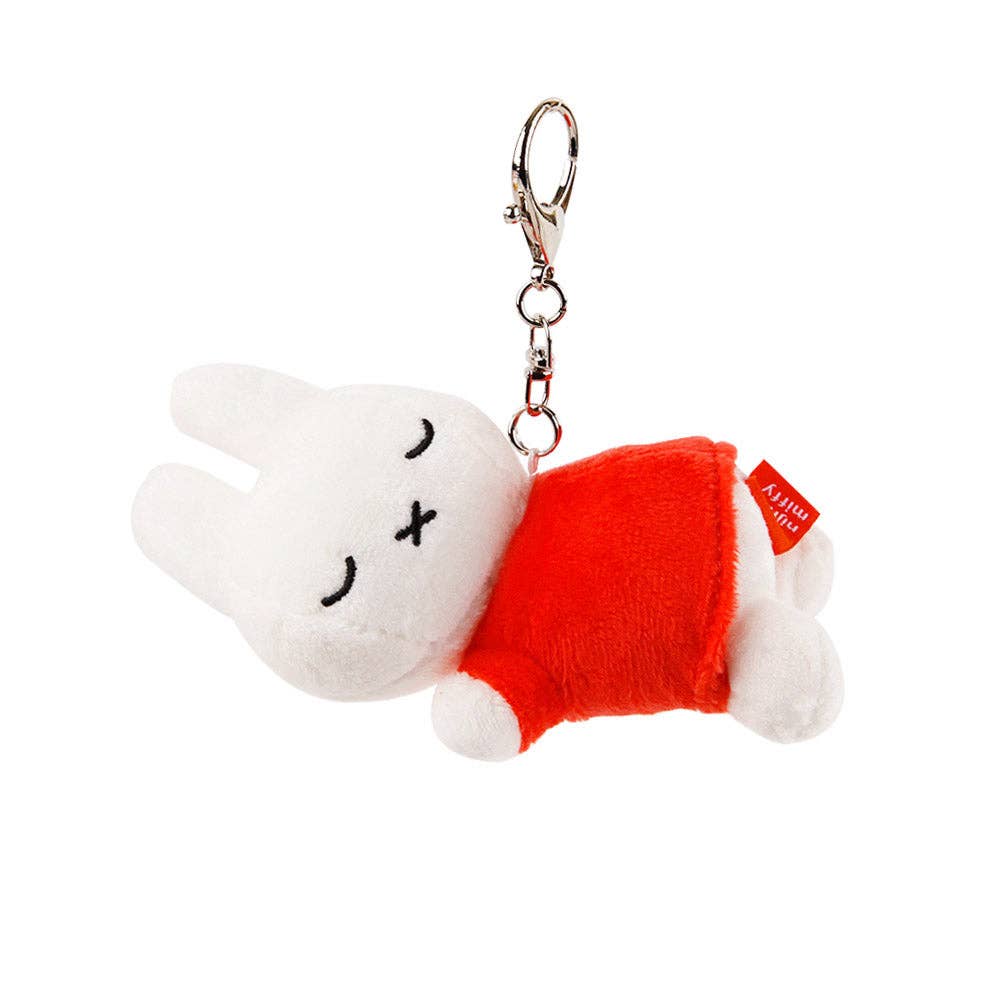 Miffy Sleeping Plush Keychain, Red