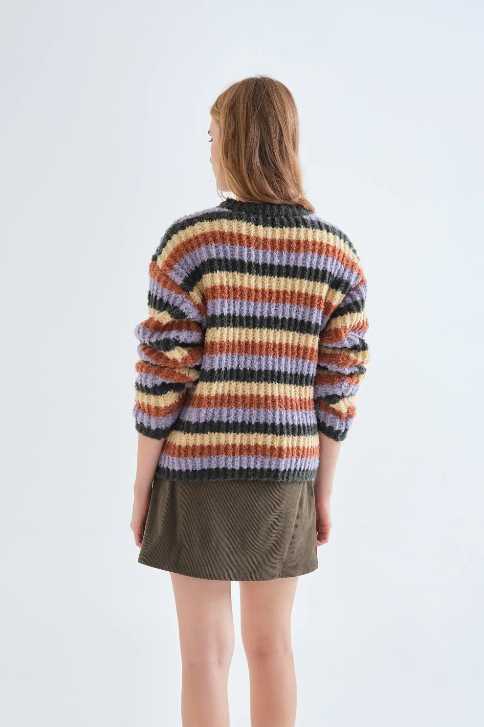 Multicolored Striped Pullover Sweater
