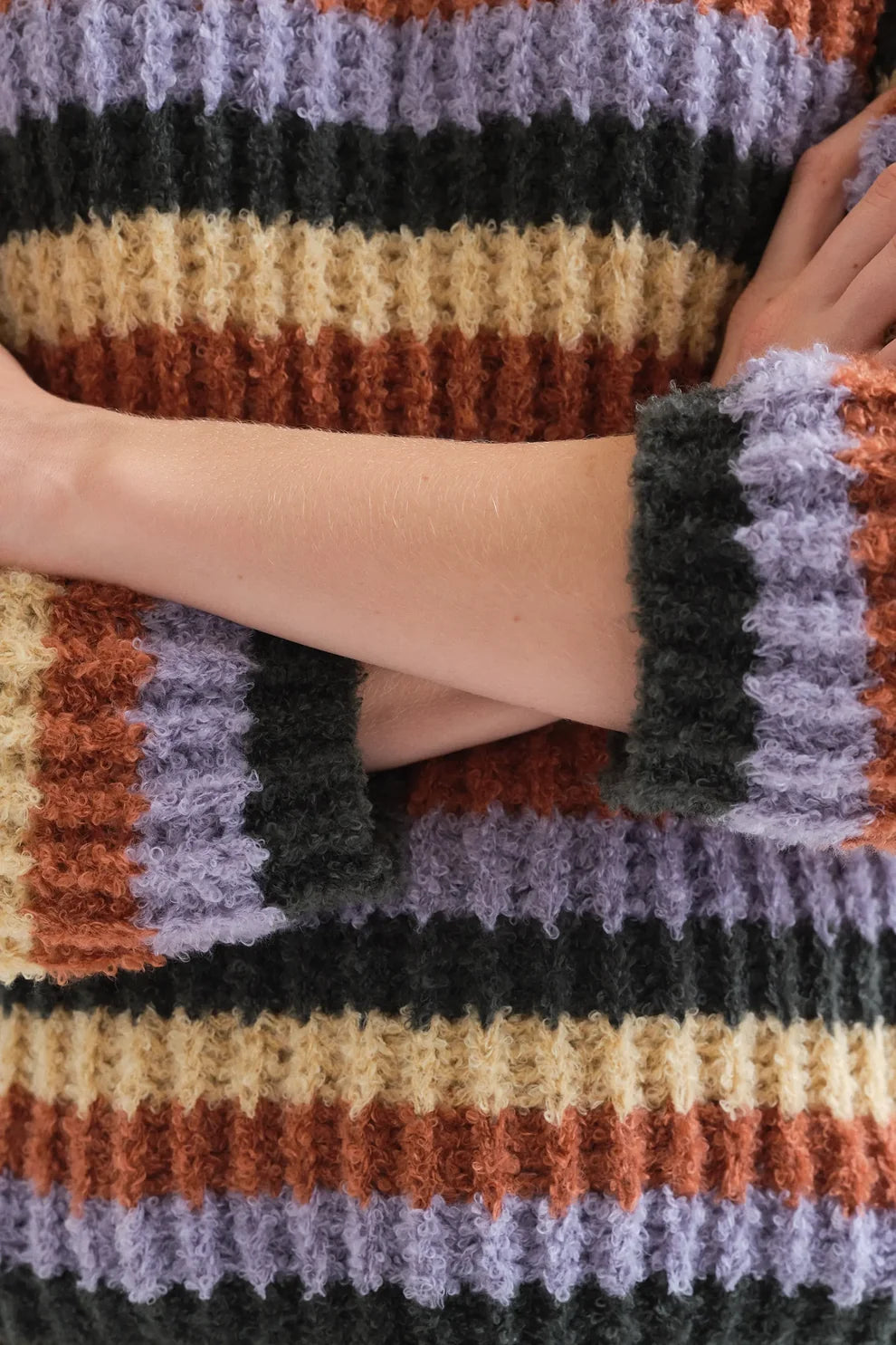 Multicolored Striped Pullover Sweater
