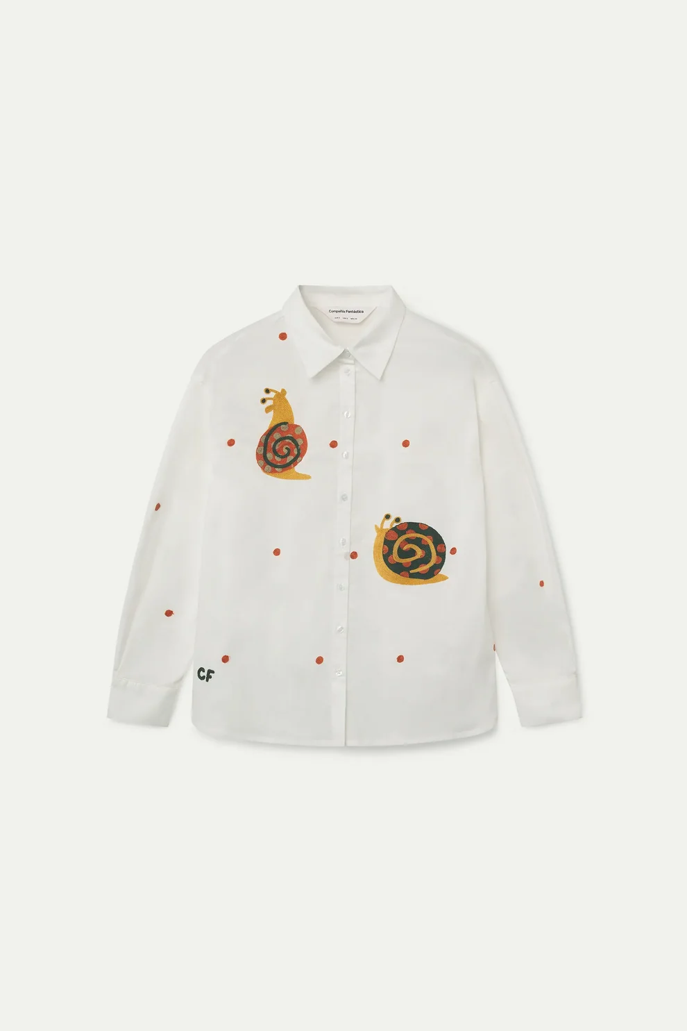 Embroidered Snail Button Up