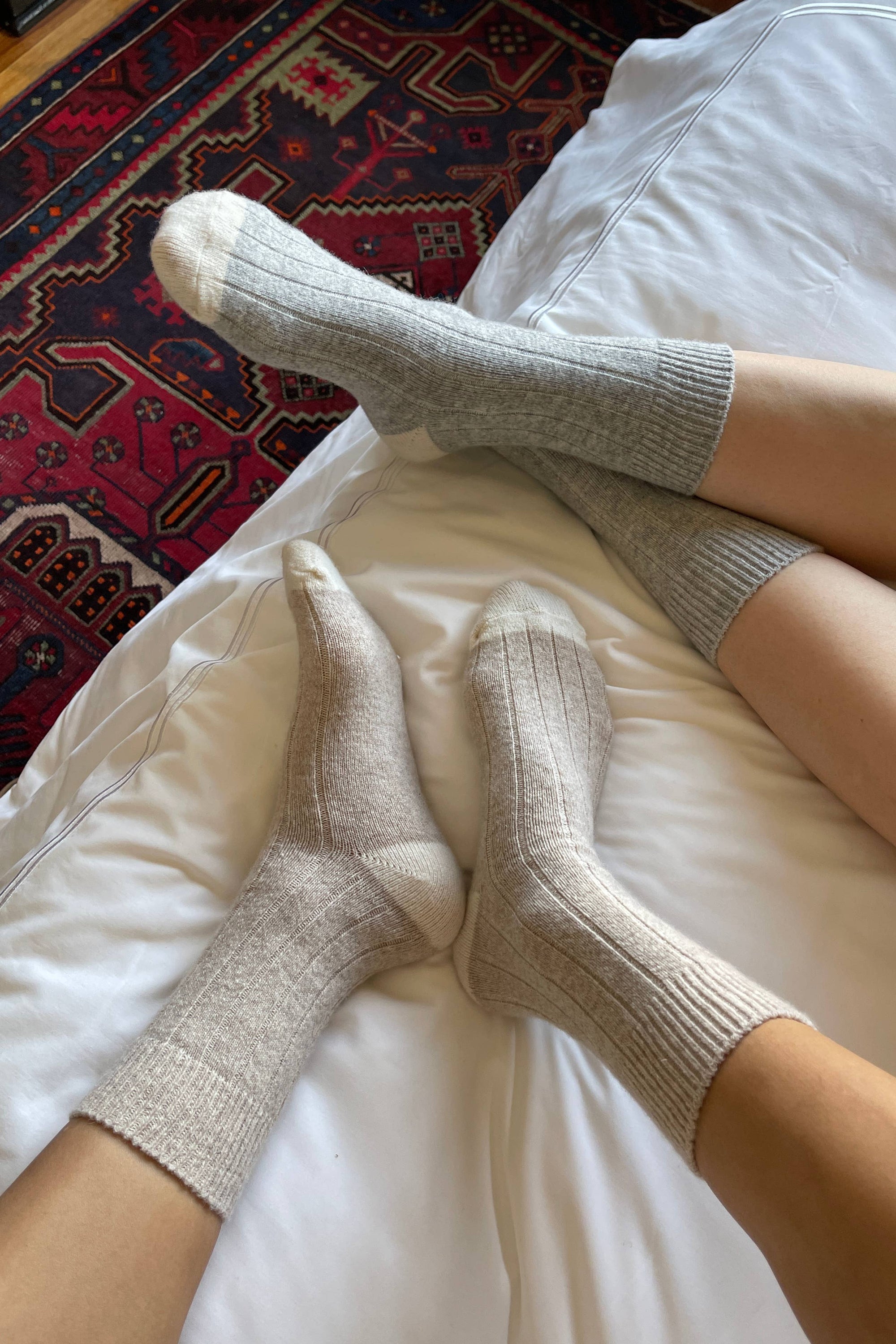 Classic Cashmere Socks, Grey Melange