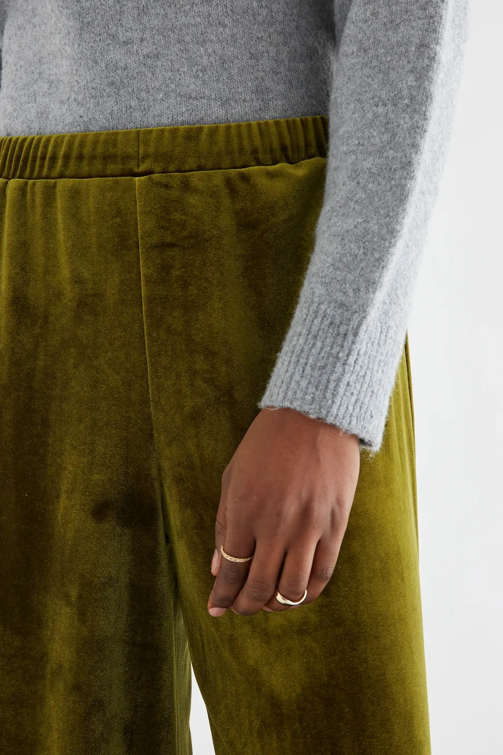 Velvet Trousers, Dark Green