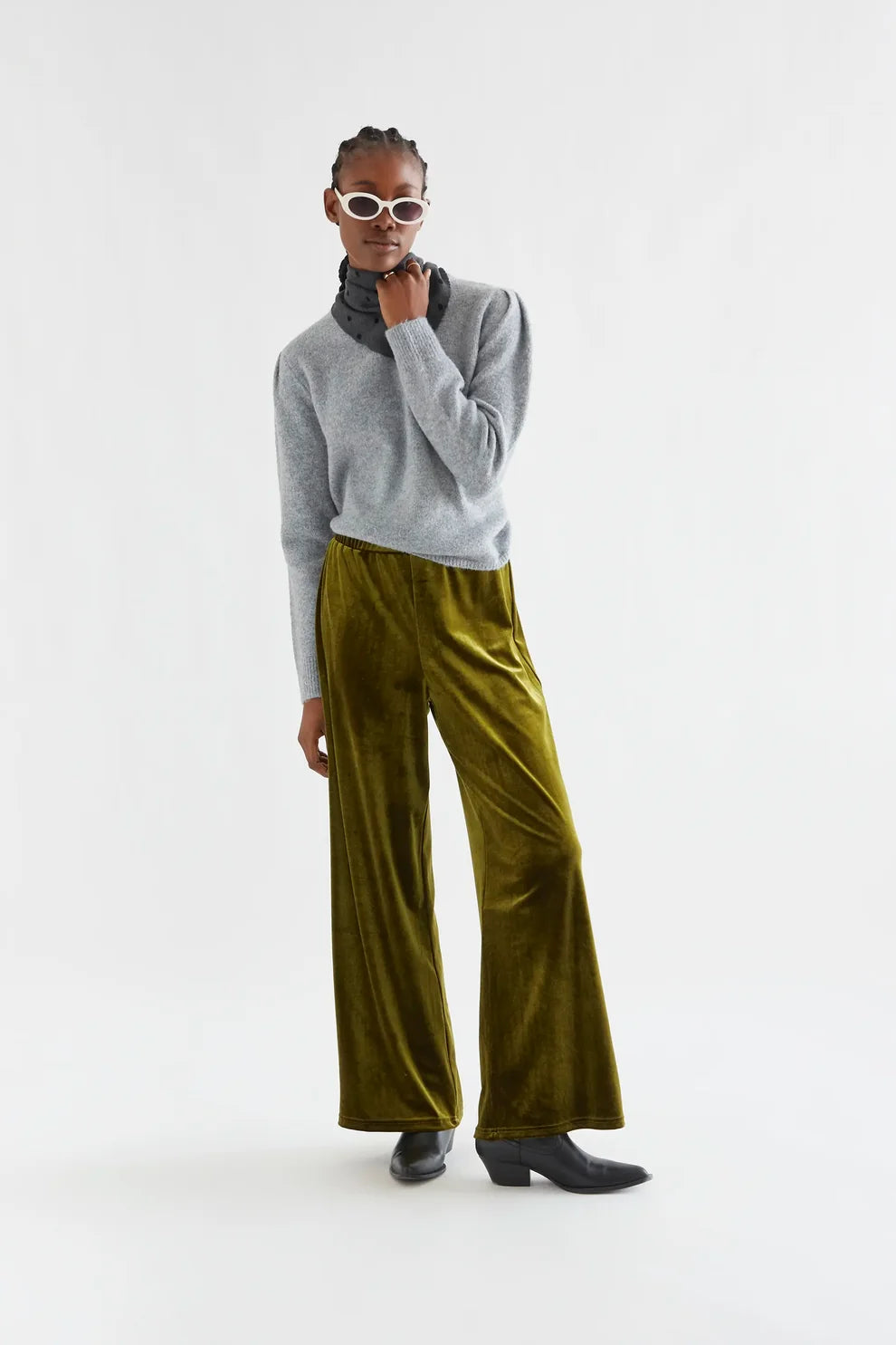 Velvet Trousers, Dark Green