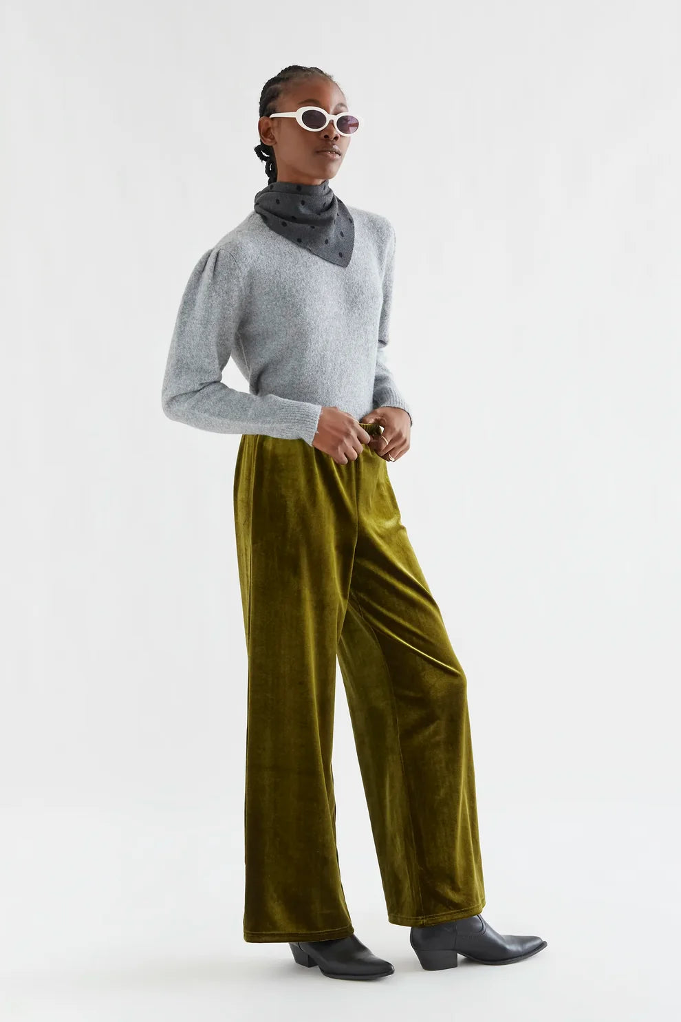 Velvet Trousers, Dark Green