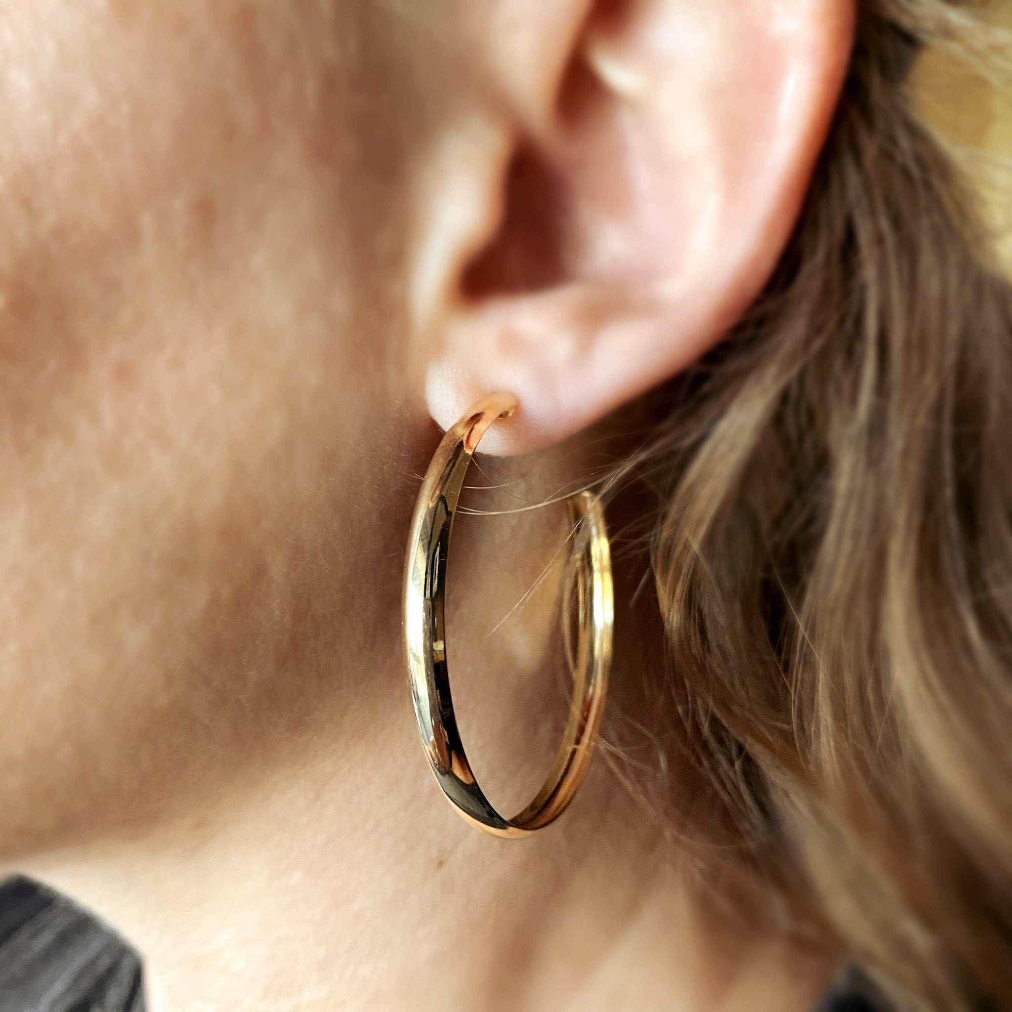 50mm C-Hoop Earrings, 18k Gold Filled