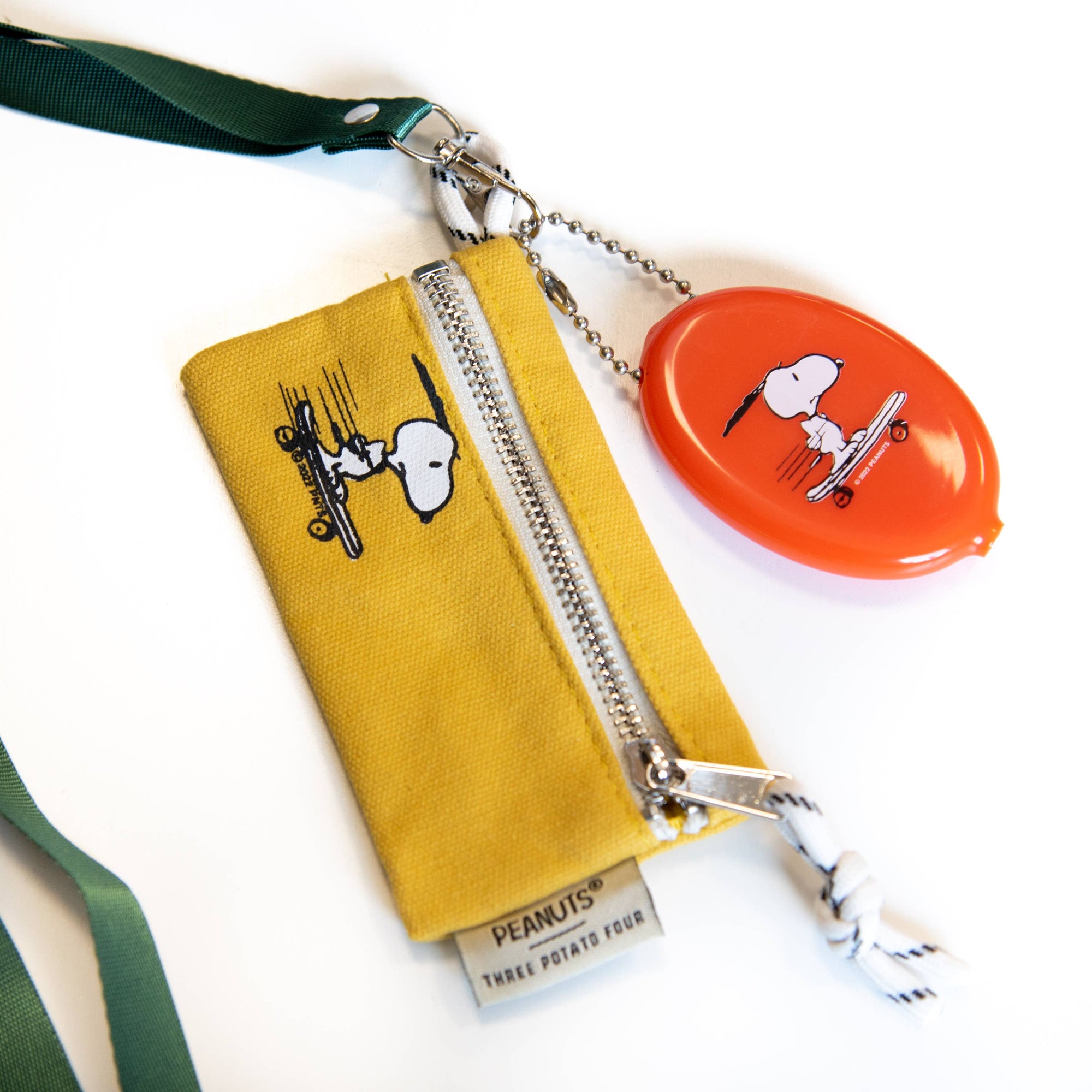 Snoopy Skateboard Lanyard Zip Wallet