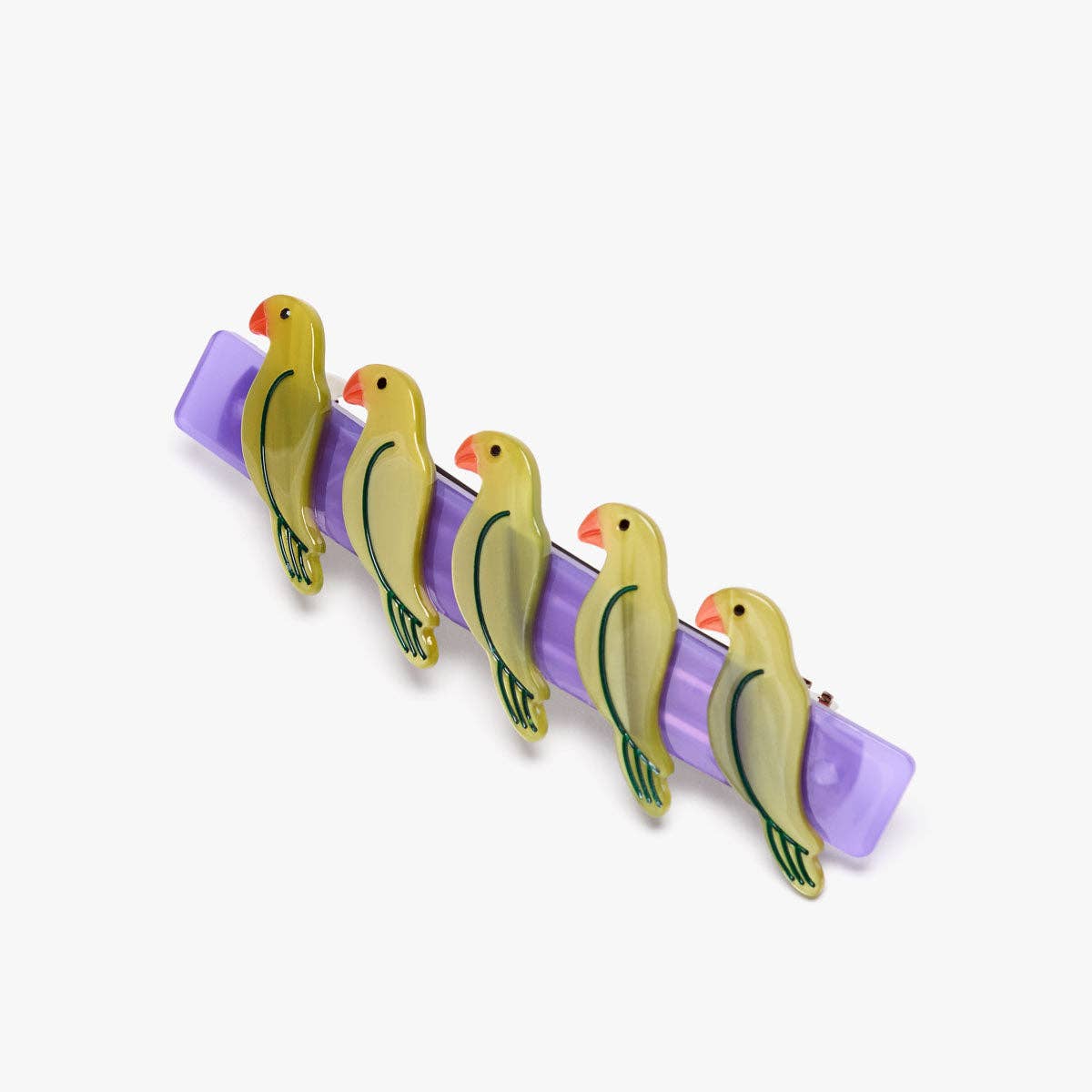 Green Parrots Barrette