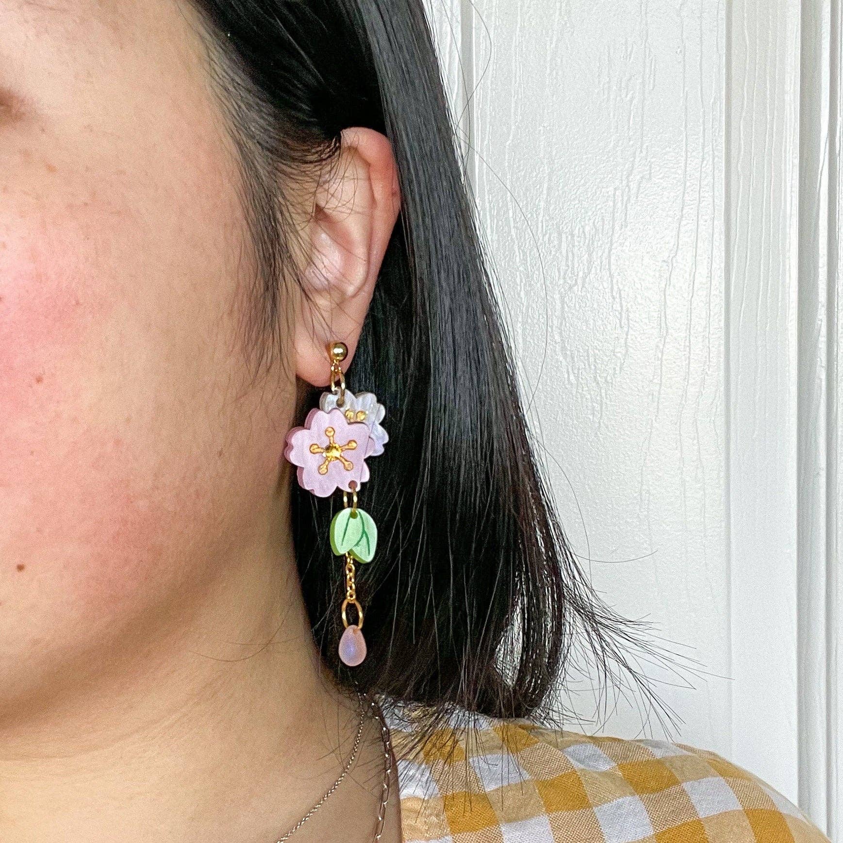 Mismatch Cherry Blossom Earrings