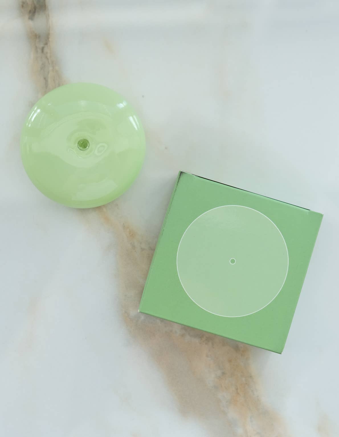 Bubble Incense Holder, Jade Milk Glass