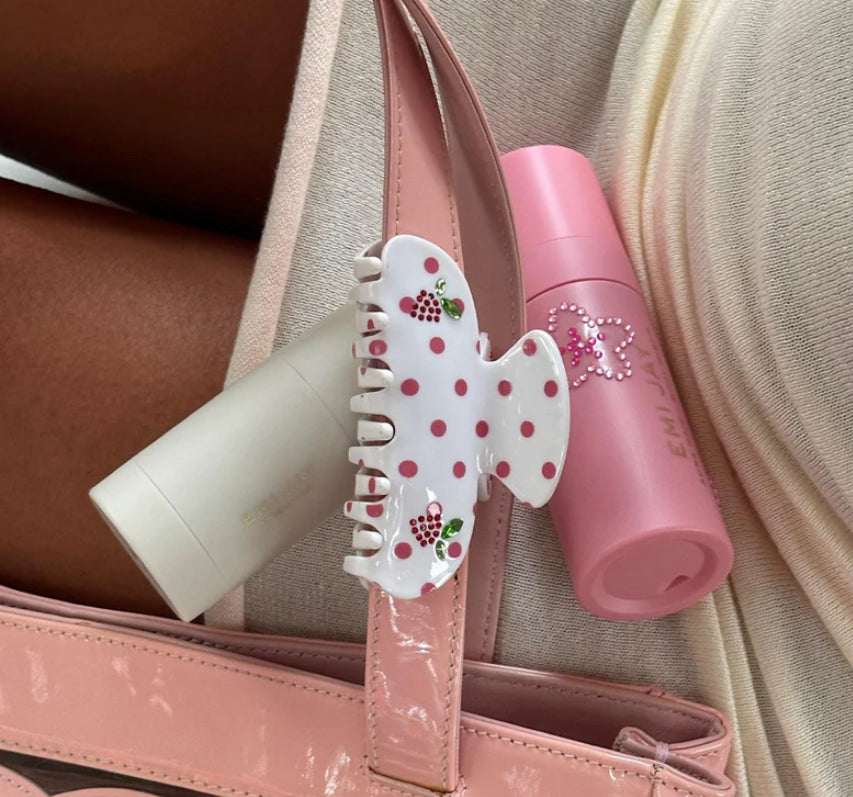 Coconut Berry Dot Sweetheart Clip