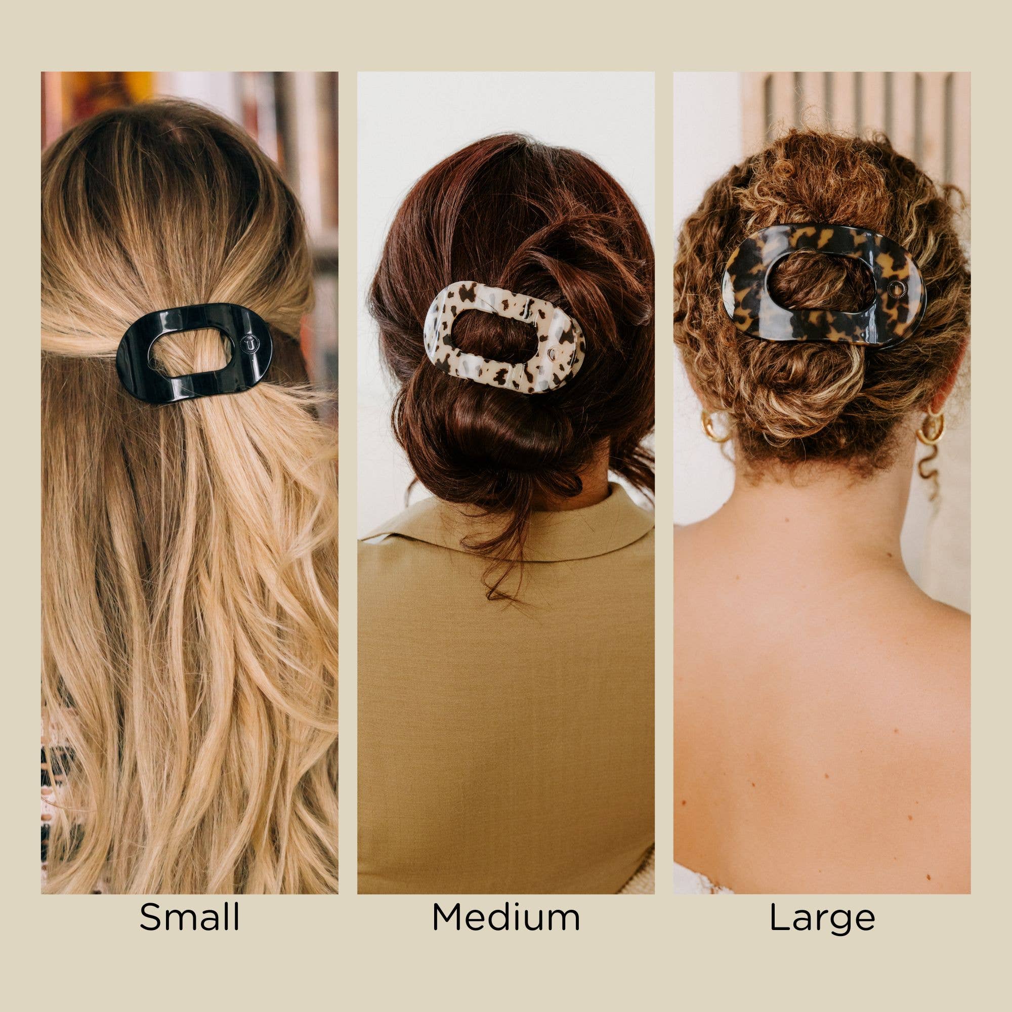 Blonde Tortoise, Medium, Round Flat Hair Clip
