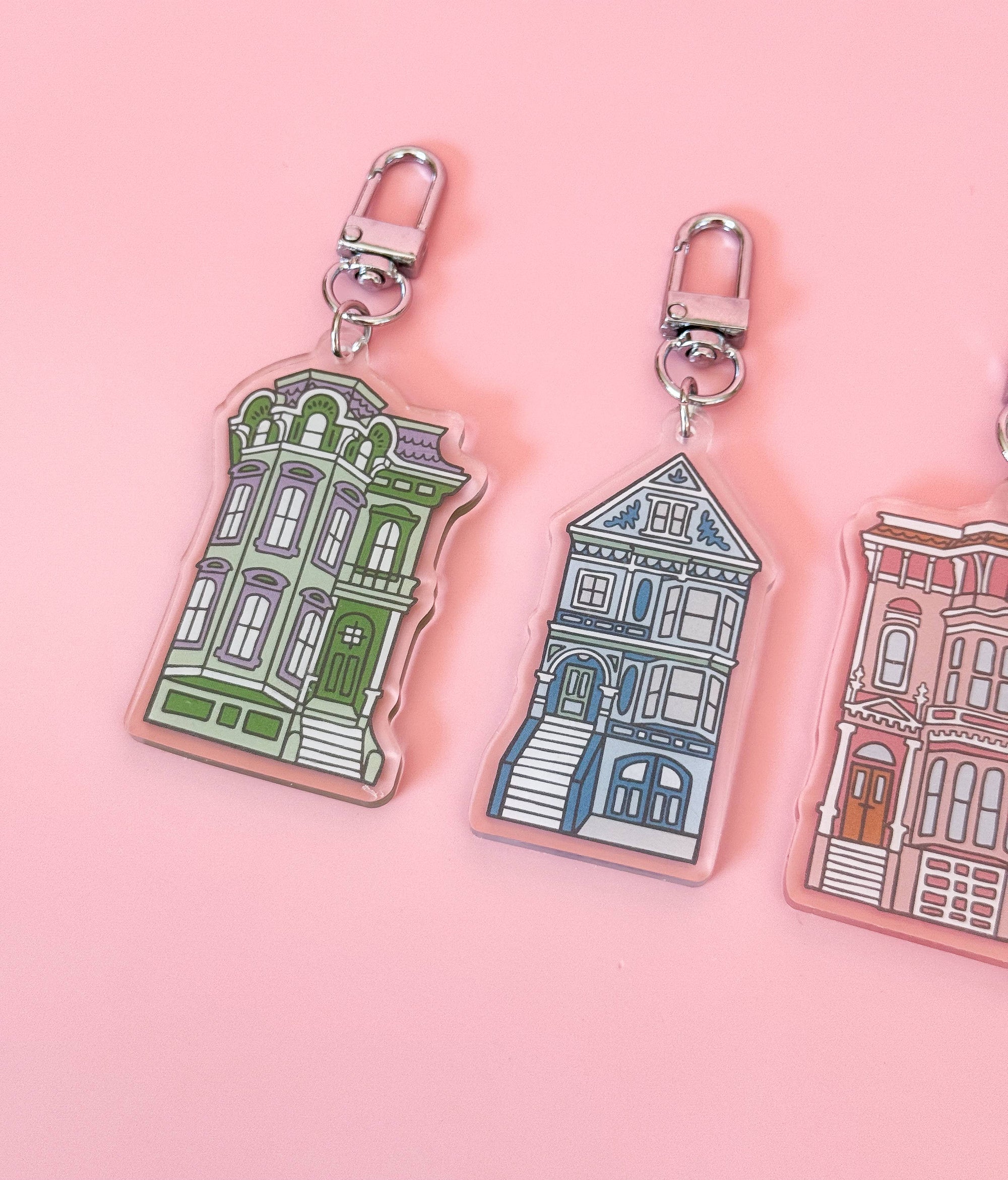 Painted Lady Keychain, Blue