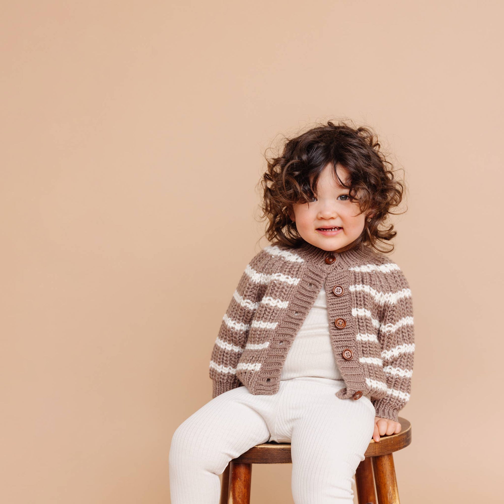 Baby Rib Knit Stripe Cardigan