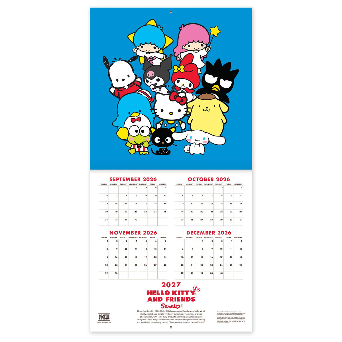 2027 Hello Kitty® and Friends Retro 12" x 12" Wall Calendar