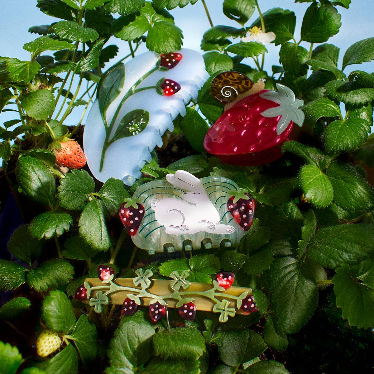 Forest Strawberry Jewel Hair Claw