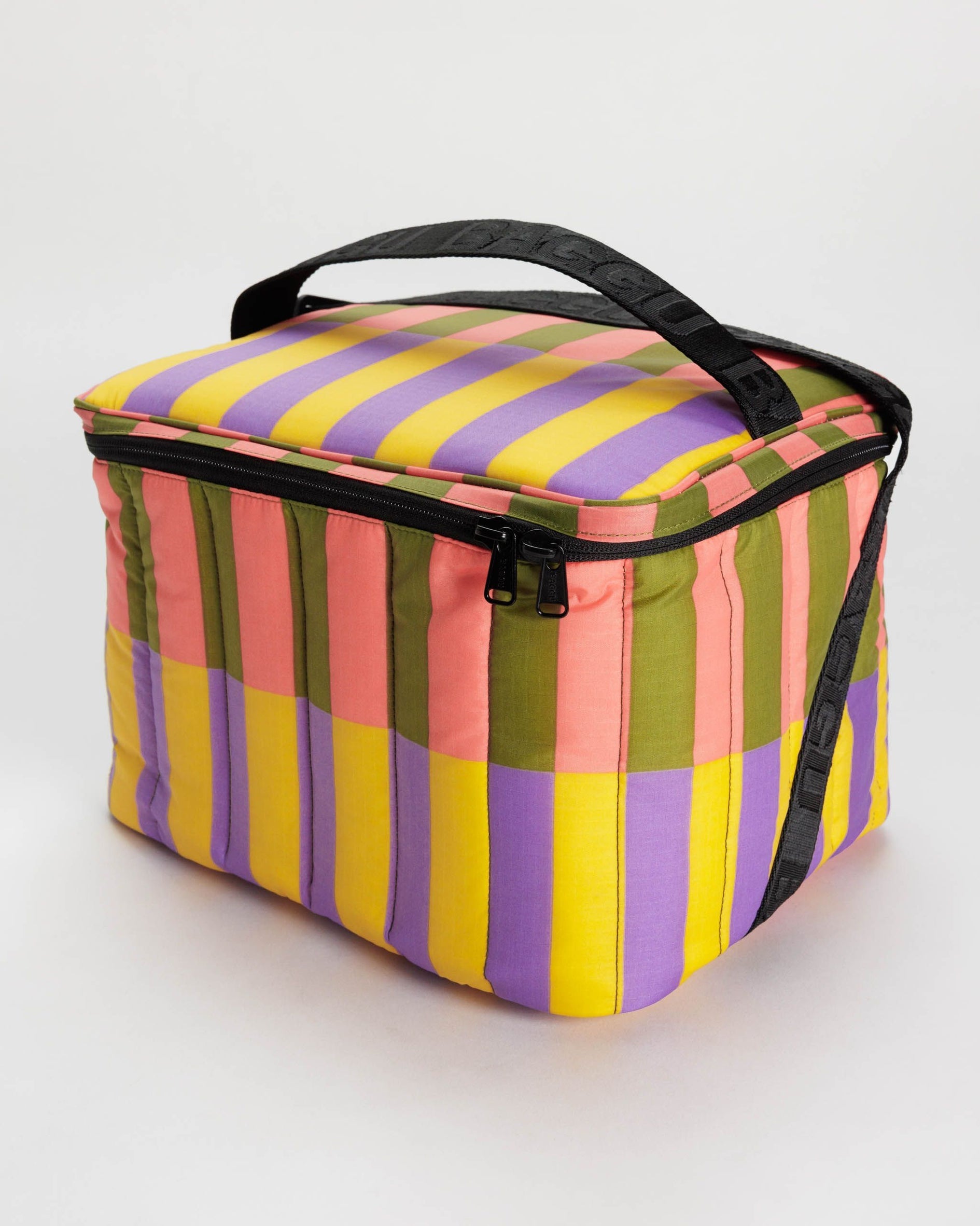 Puffy Cooler Bag, Sunset Quilt Stripe
