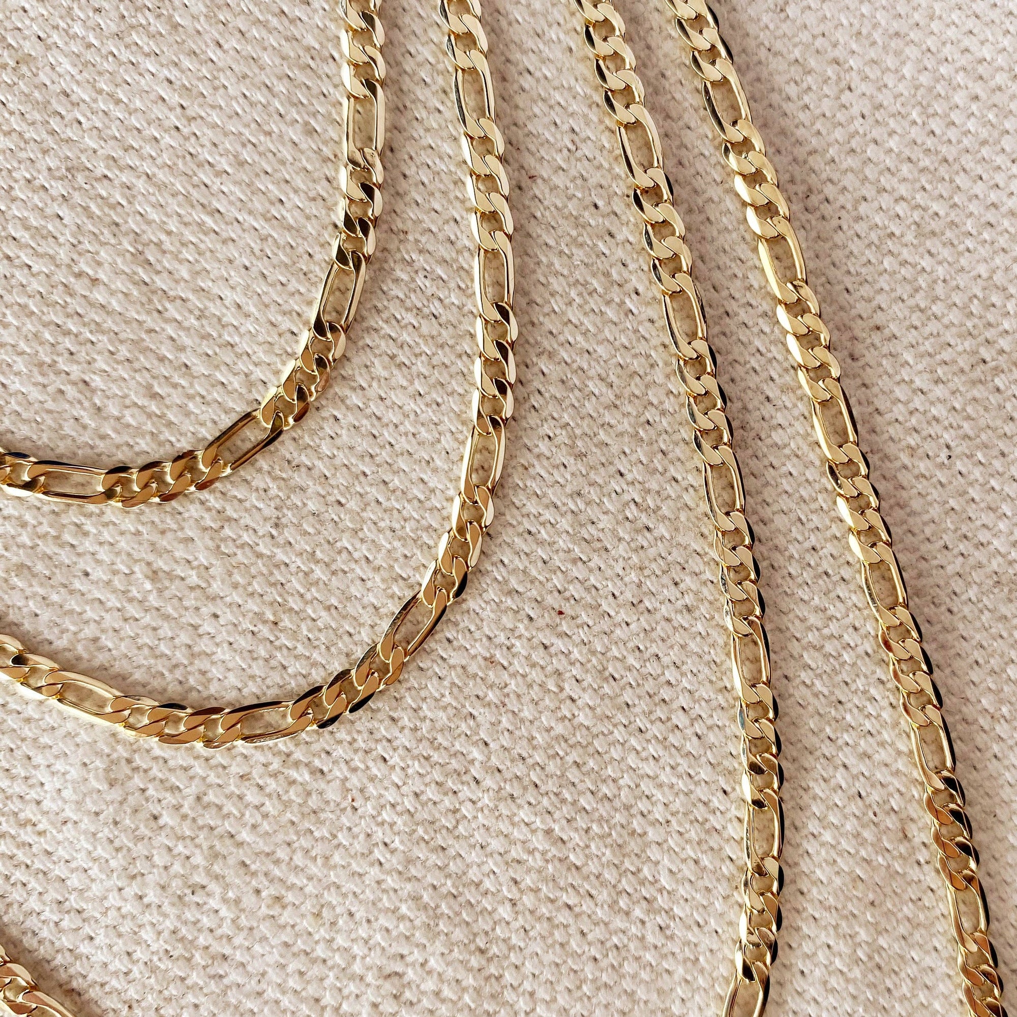 Flat Figaro Chain, 18k Gold Filled