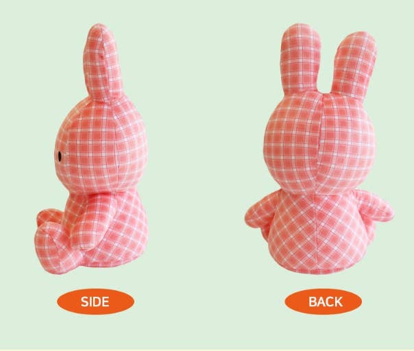 Miffy Classic Check Plush Doll, 30cm, Pink