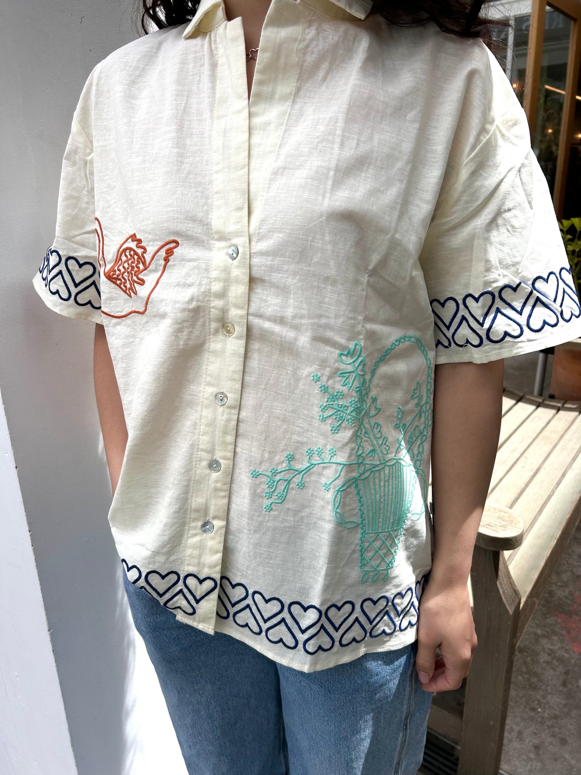 Oversized Embroidered Button-Up, Western