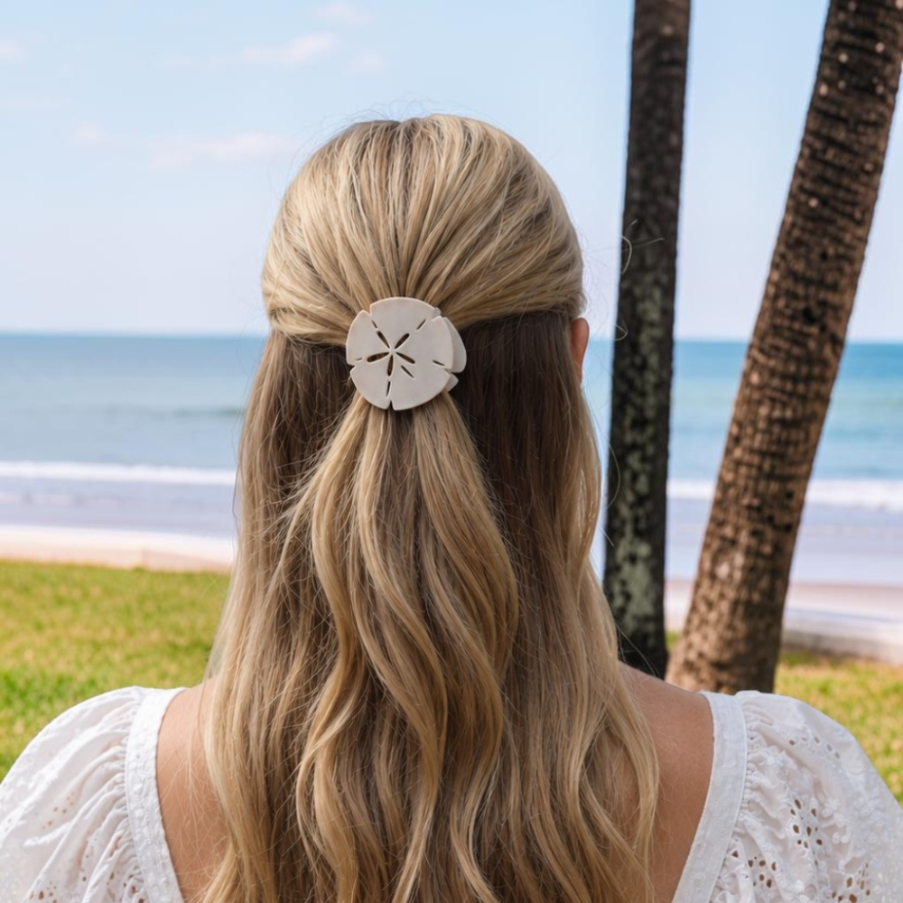 Sand Dollar, Tiny, Flat Shape Hair Clip
