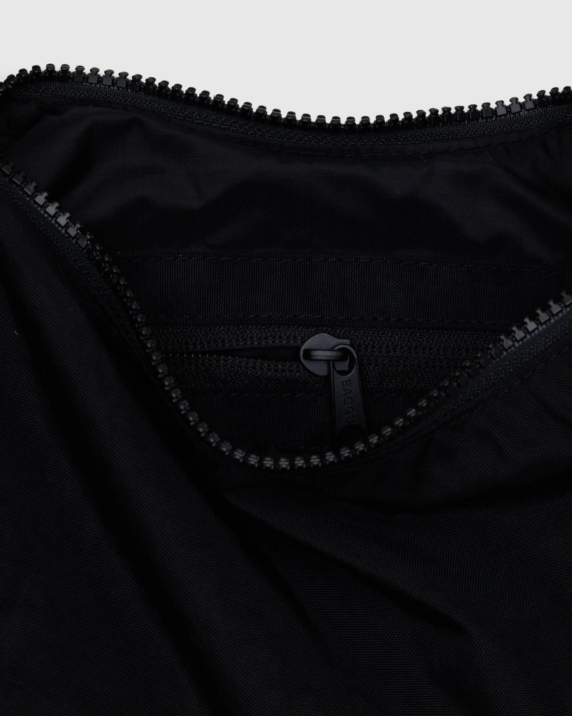 Small Nylon Crescent Bag, Black