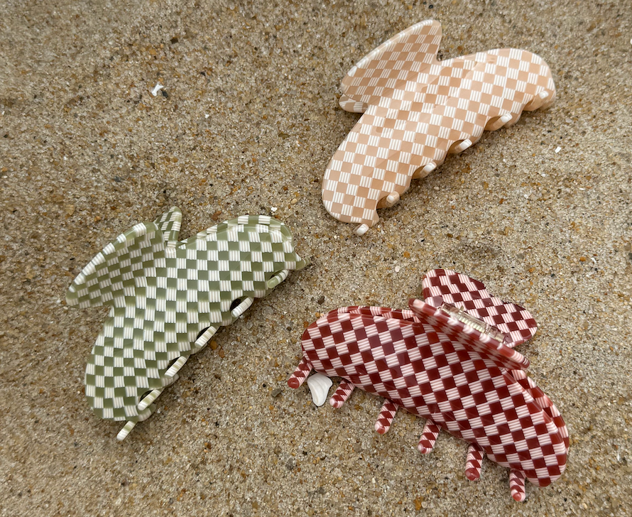 Pink Checker Hair Claw