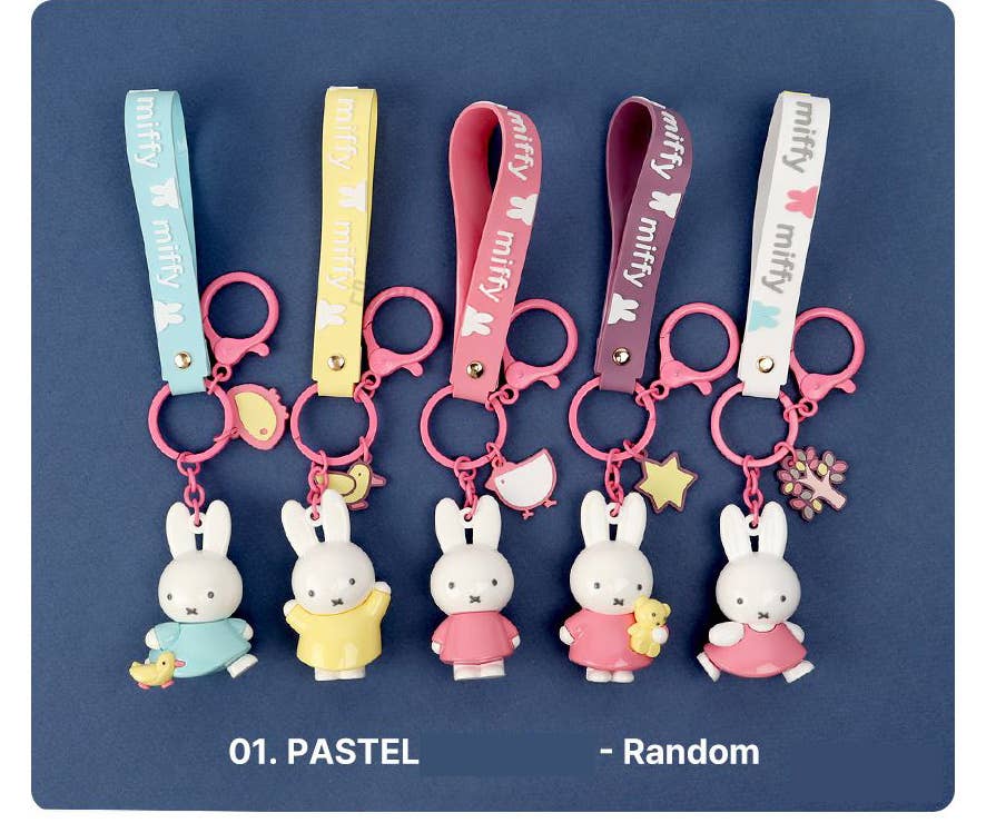 Miffy Figure Keyring & Charm – Pastel & Fruits