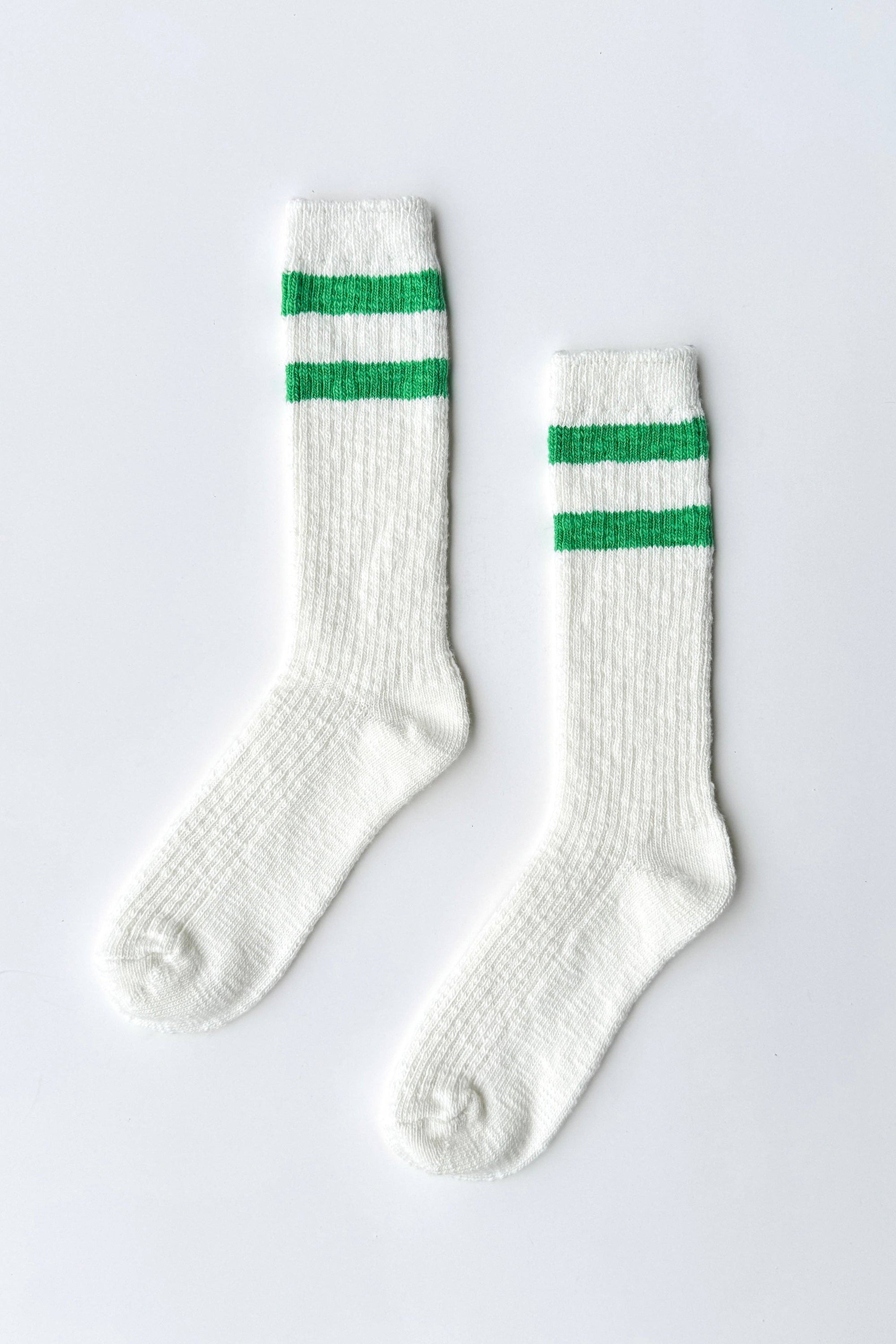 Cottage Varsity Socks, Green Varsity