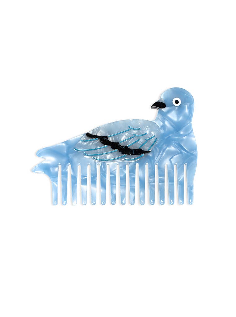 Wide-Tooth Mini Hair Comb, Pigeon