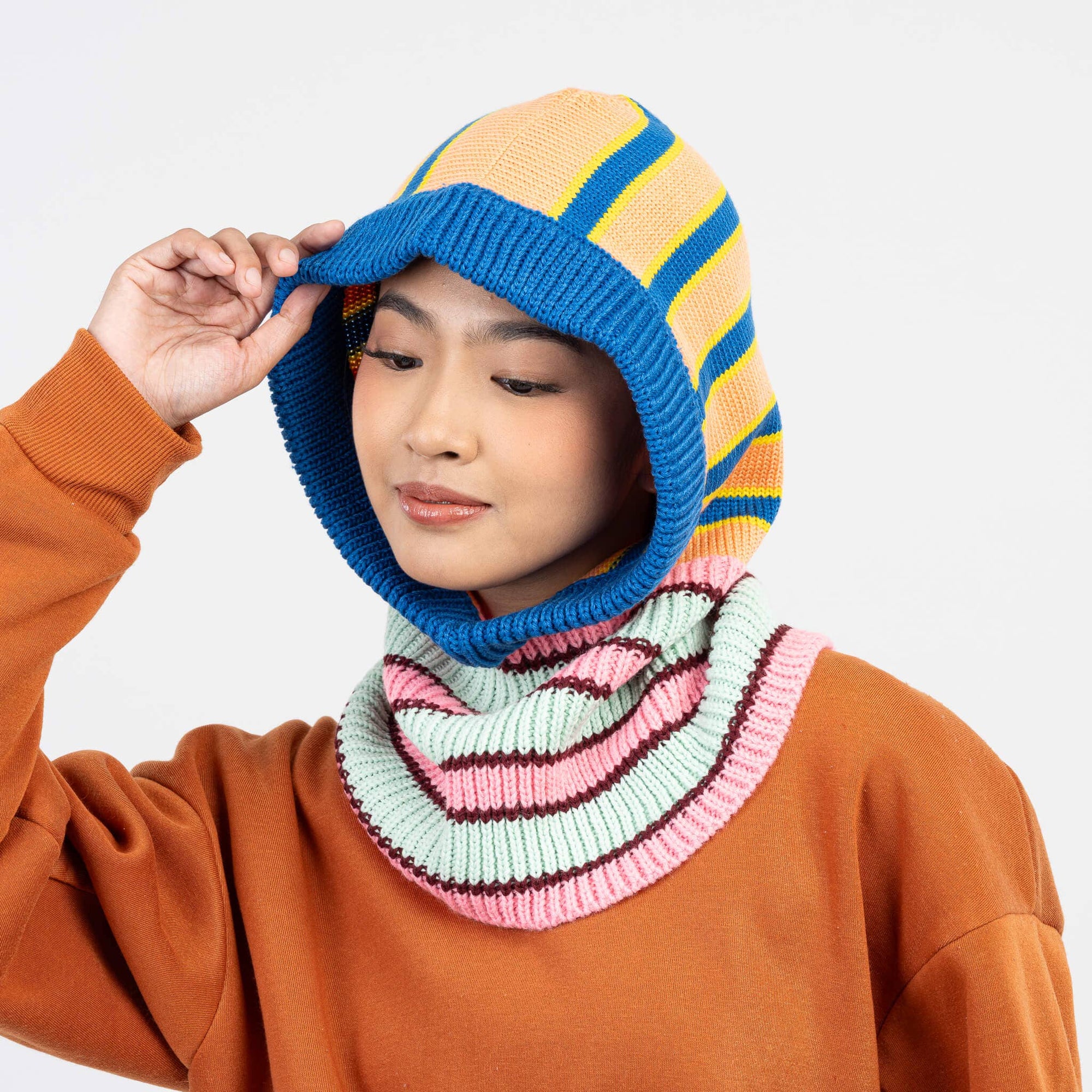 Stripe Balaclava, Poppy Stone Blue