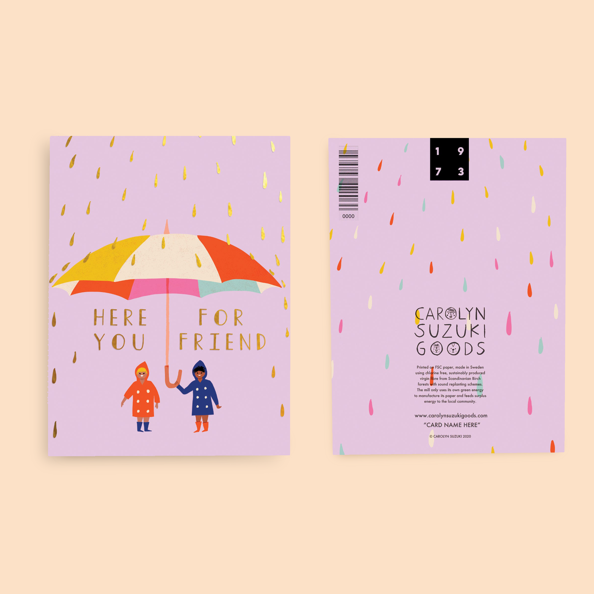 Raindrops Sympathy Card