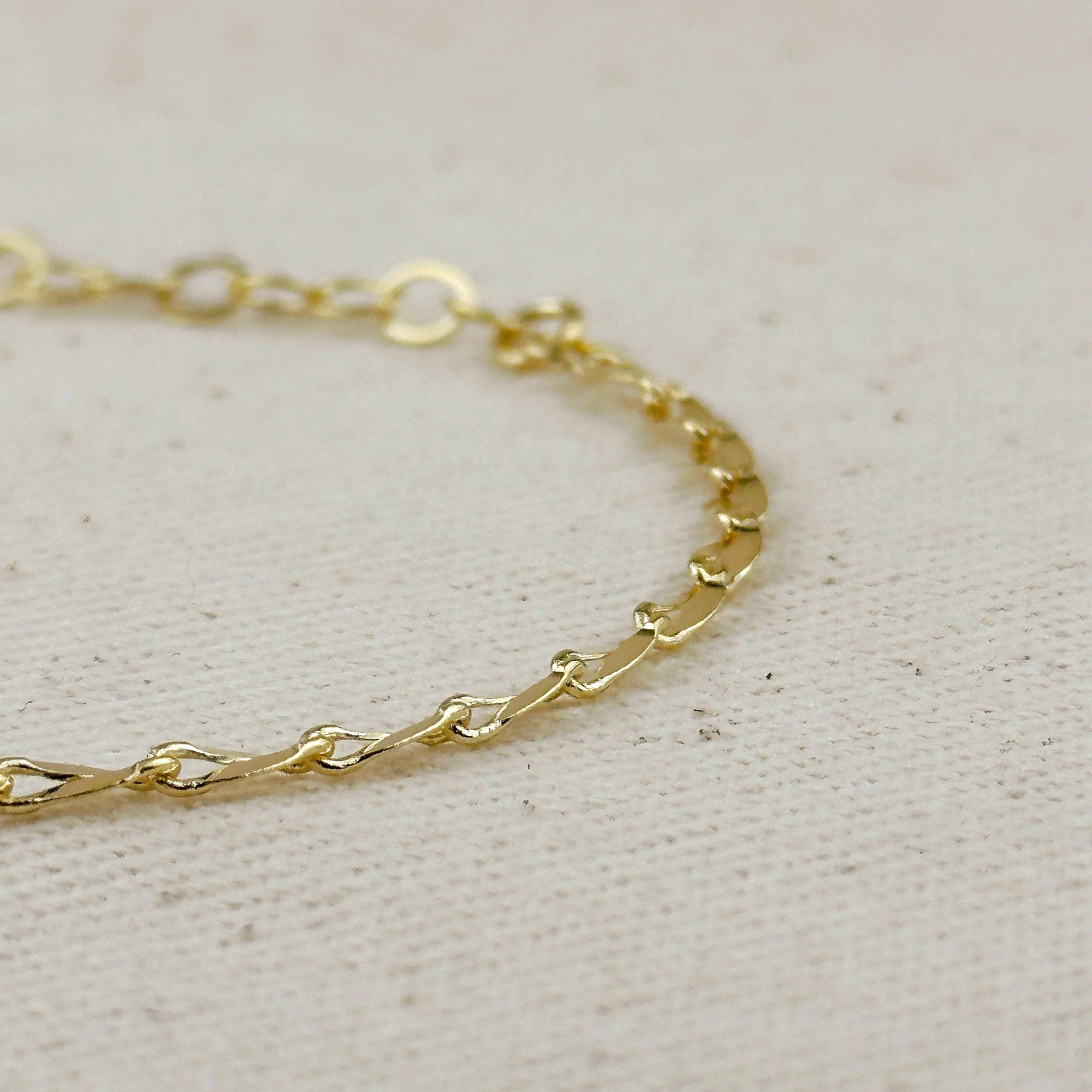 3mm Fancy Chain Bracelet, 18k Gold Filled