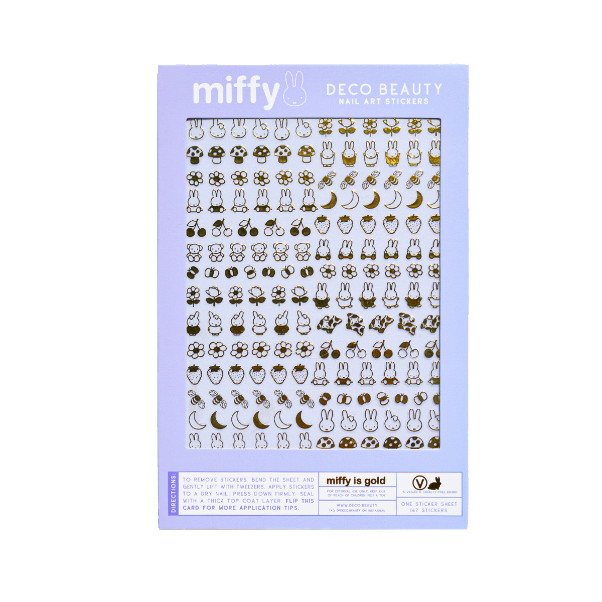 Nail Art Sticker, Miffy is Gold