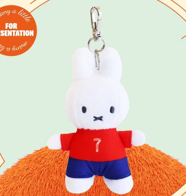 Miffy Soccer Bag Charm 13cm, Red Jersey