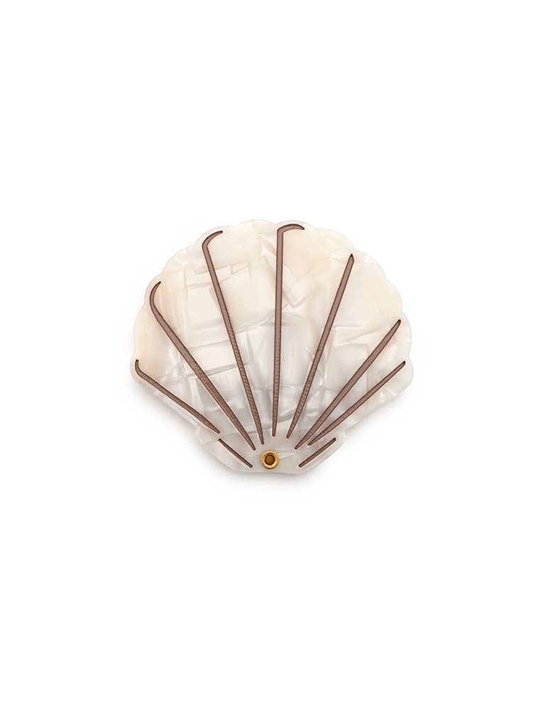 Folding Compact Mirror, Seashell