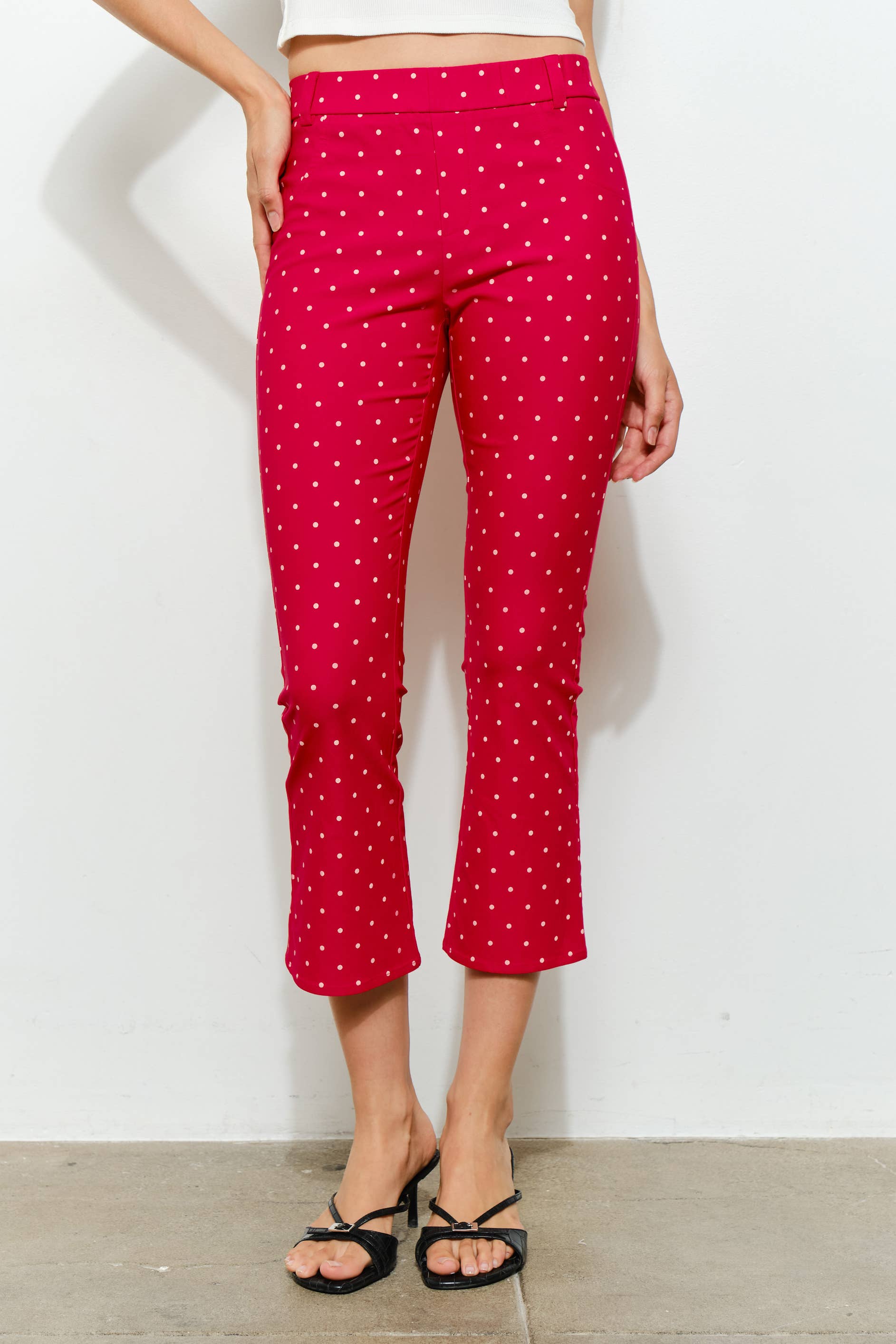 Capri Pants, Red Polka Dot