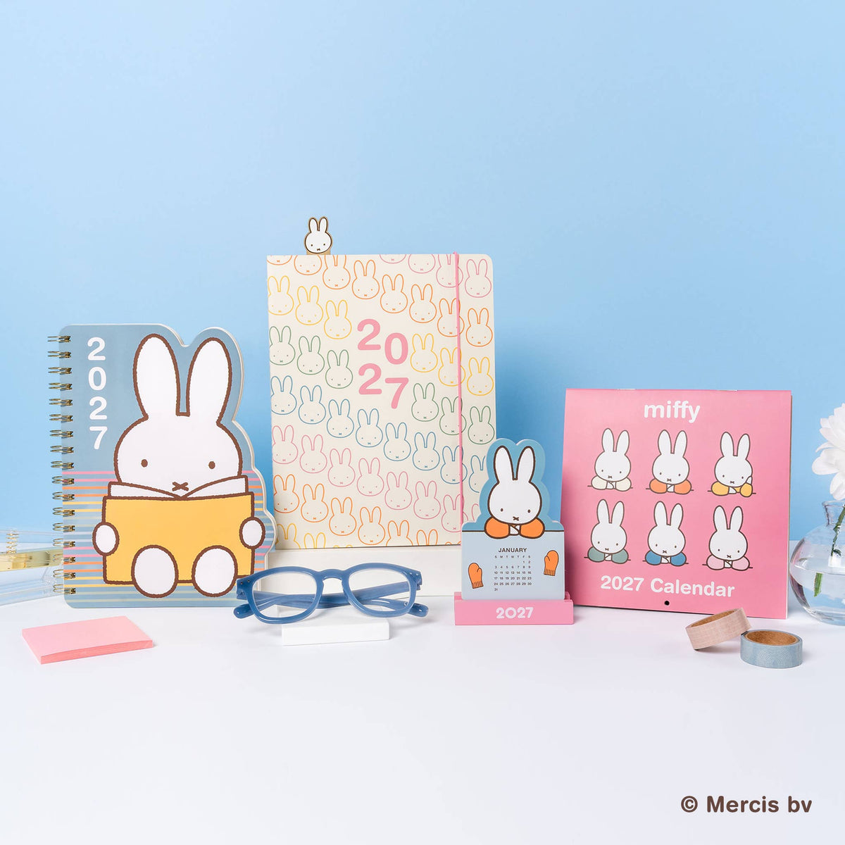 2027 Miffy A Year in Color  Mini Desk Calendar with Wood Stand