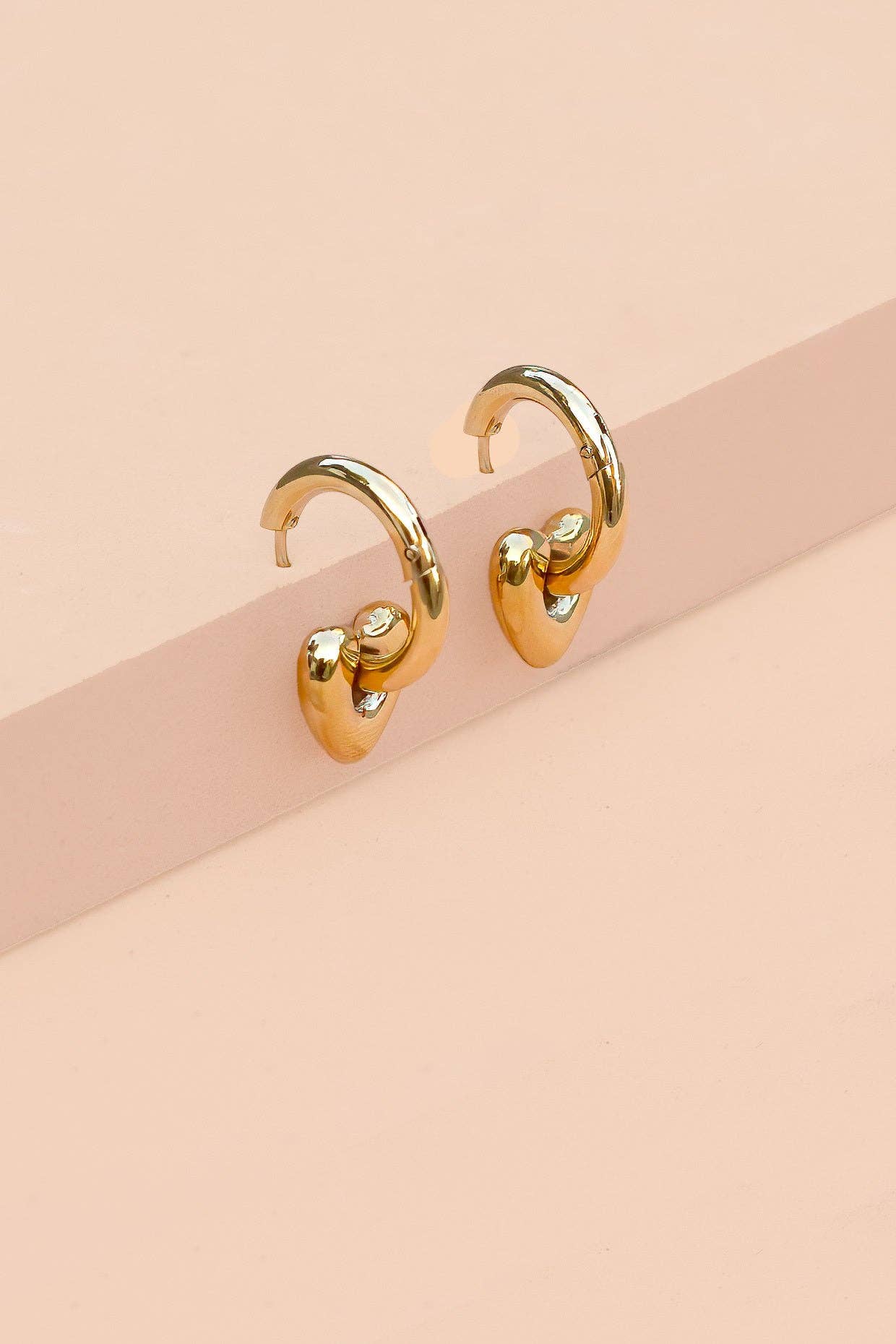 Skip a Beat Hoops, Gold Plated