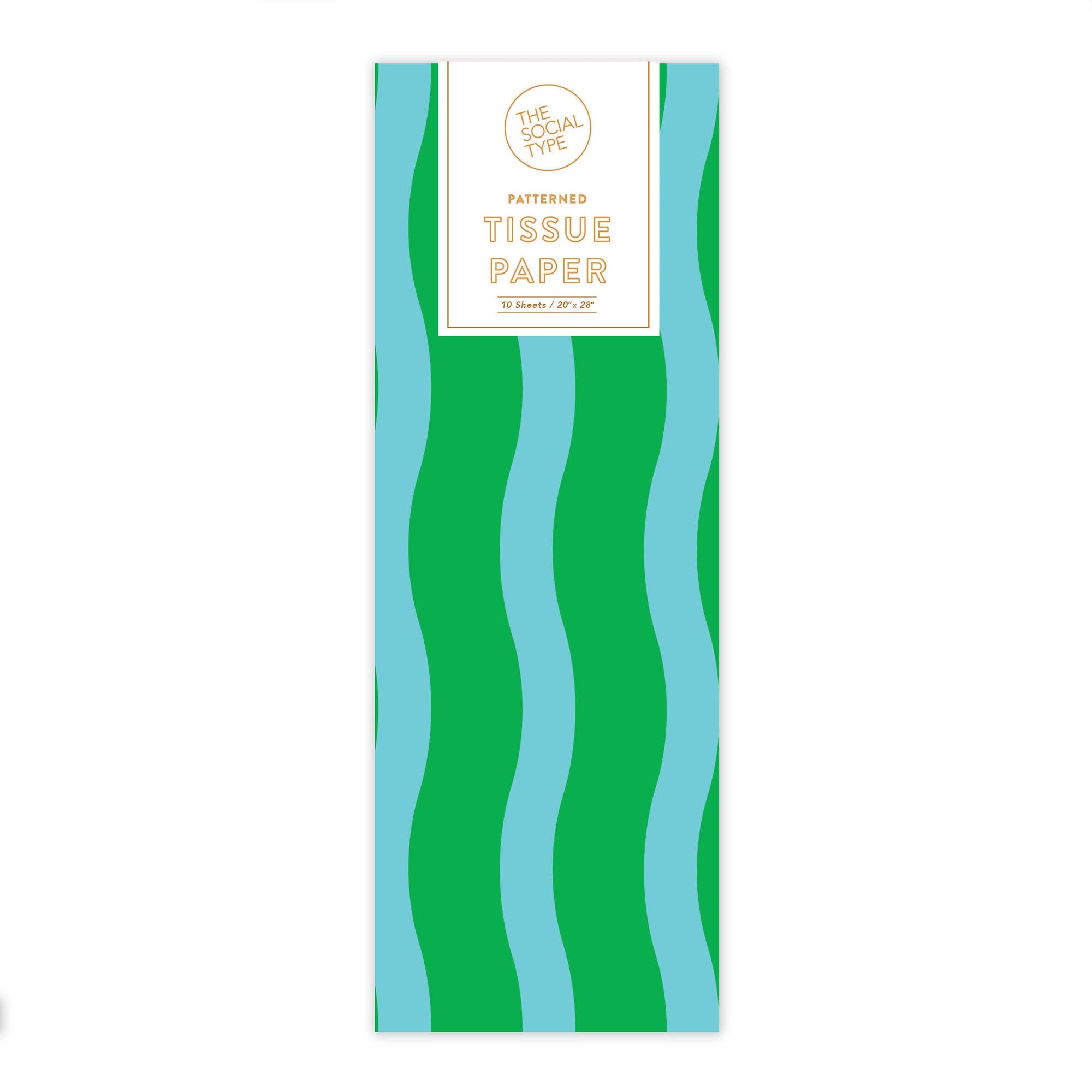 Fussy Stripe Tissue Paper, Green/Aqua