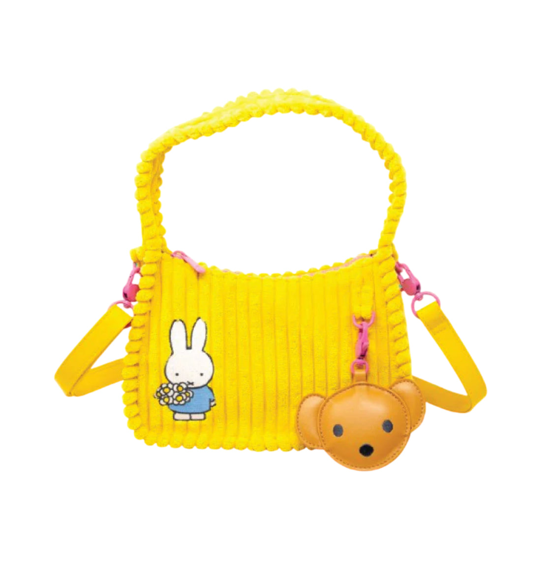 Miffy Corduroy Baguette Crossbody Bag with Bag Charm