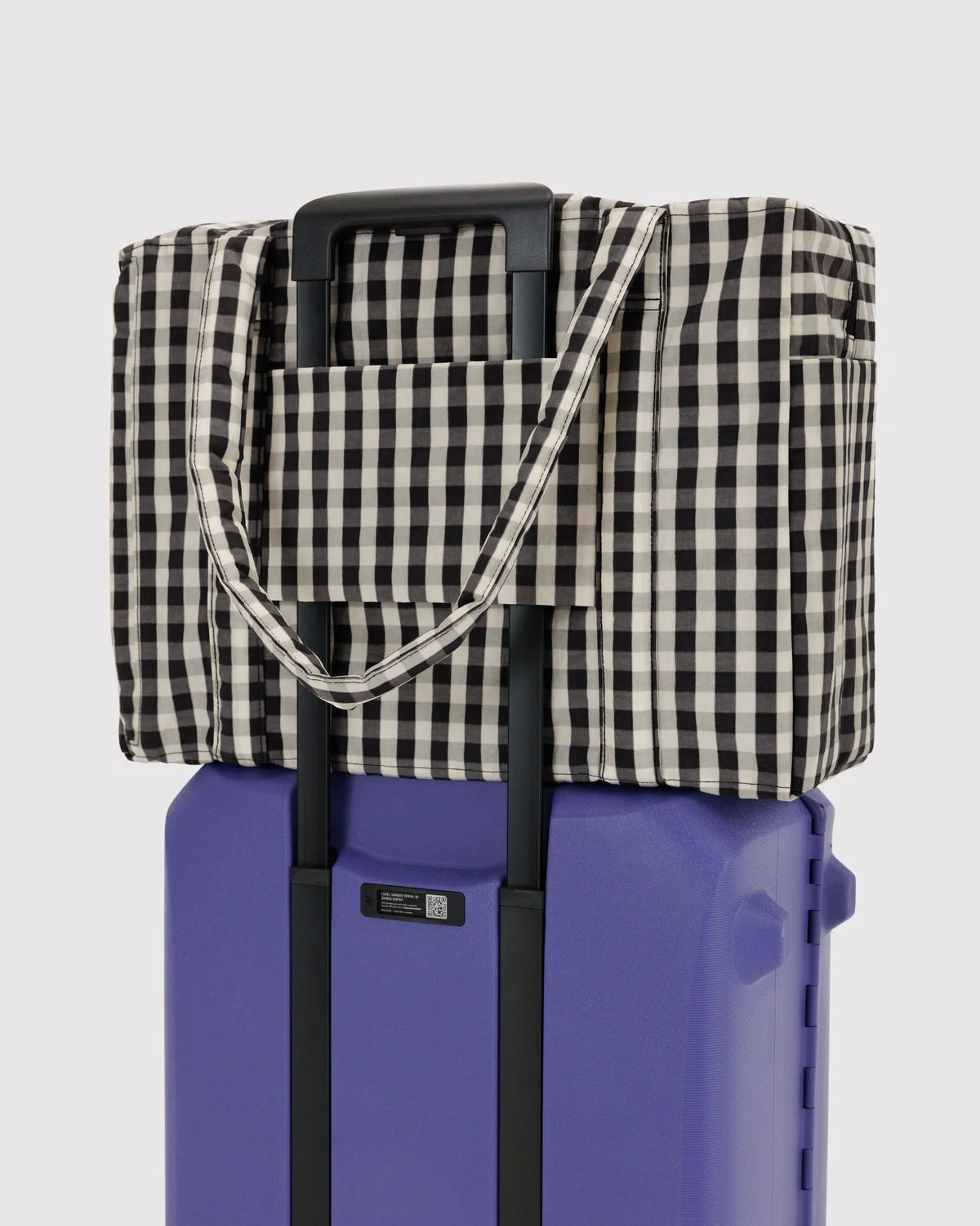 Cloud Carry-On, Black and Cream Gingham