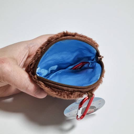 Monchhichi Carabiner Coin Pouch, Brown