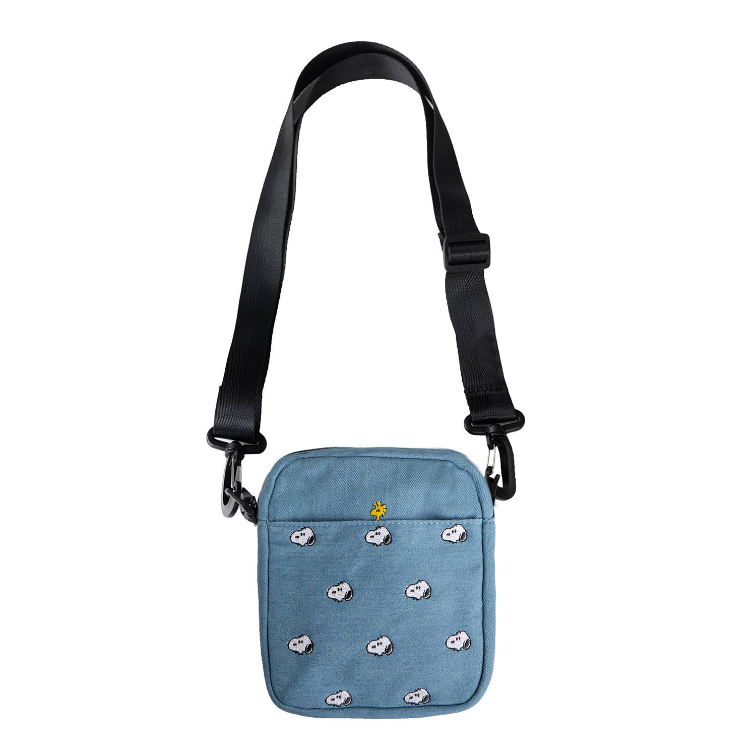 Snoopy Embroidered Crossbody Bag, Denim