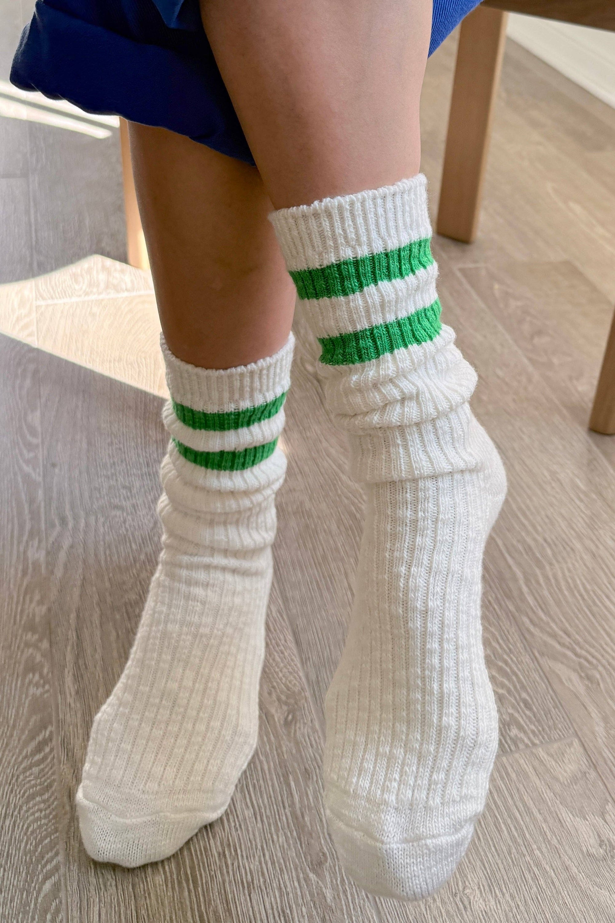 Cottage Varsity Socks, Green Varsity