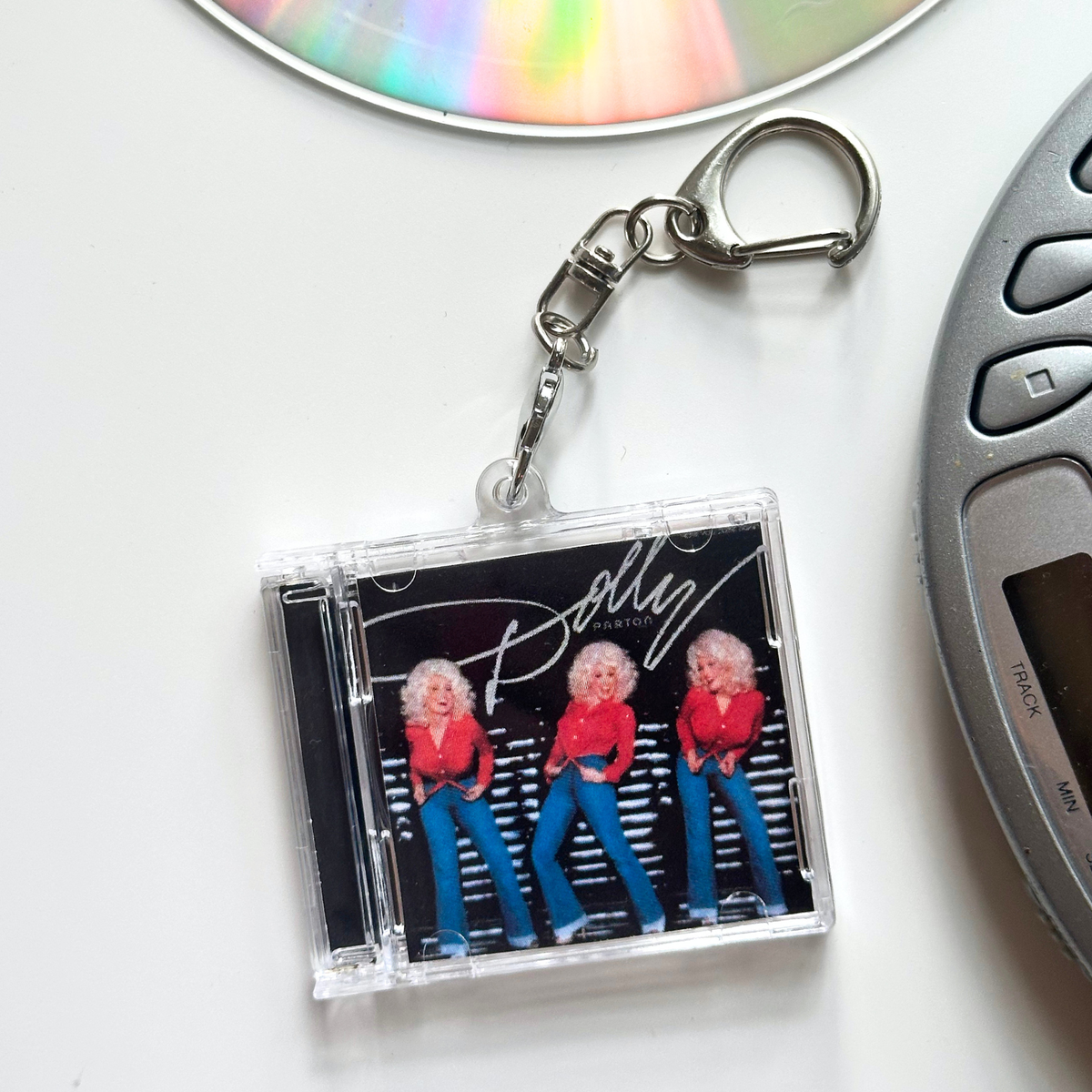 'Hit Clips' Mini CD Case Keychain, Dolly, Here You Come Again