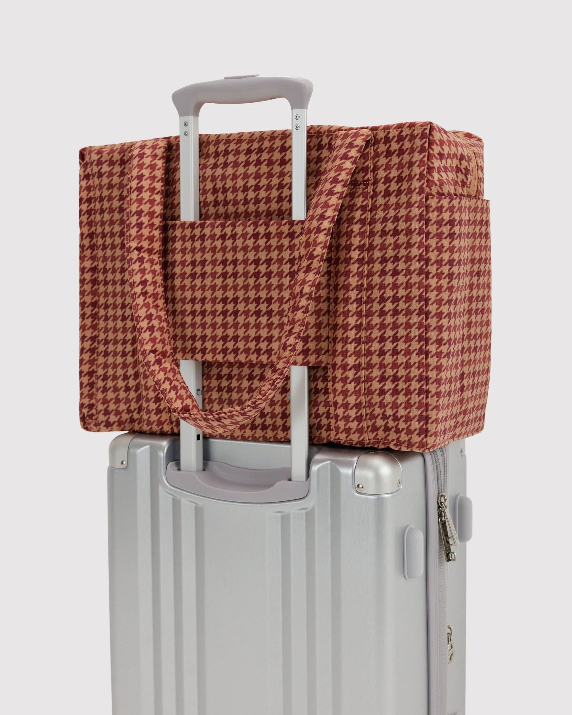 Small Cloud Carry-On, Tan Houndstooth